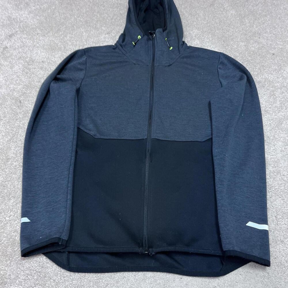 Champion Hoodie Men’s Gray Black Long Sleeve Full Zip Size Medium - Picture 7 of 11